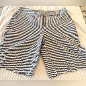 Evan Picone Black and White‎ Striped Bermuda Shorts